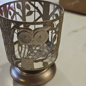 Bath & Body Works Gold Owl Candle Holder